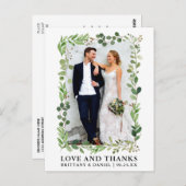 Carte Postale Eucalyptus Aquarelle Mariage Amour et Merci (Devant / Derrière)