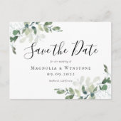 Carte Postale Eucalyptus Aquarelle Mariage Enregistrer La Date (Devant)