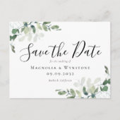 Carte Postale Eucalyptus Aquarelle Mariage Enregistrer La Date (Devant)