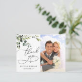 Carte Postale Eucalyptus Aquarelle Mariage Merci photo (Debout devant)