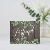 Carte Postale Eucalyptus & Bois rustique Mariage repoussé (Debout devant)