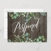 Carte Postale Eucalyptus & Bois rustique Mariage repoussé (Devant / Derrière)