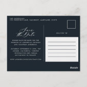 Carte Postale Eucalyptus élégant mariage noir enregistrer la dat (Dos)