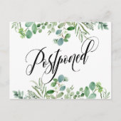 Carte Postale Eucalyptus & Elegant Script Mariage reporté (Devant)