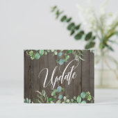 Carte Postale Eucalyptus et bois Mariage repoussé Faire-part (Debout devant)