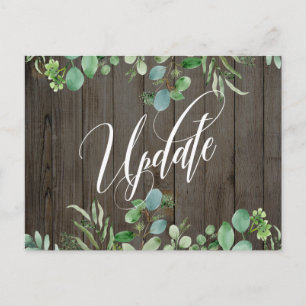 Carte Postale Eucalyptus et bois Mariage repoussé Faire-part