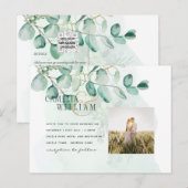 Carte Postale Eucalyptus Feuille Mariage vert QR CODE Moderne (Devant / Derrière)