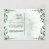 Carte Postale Eucalyptus Feuille OR MARIAGE QR CODE BUDGET (Dos)