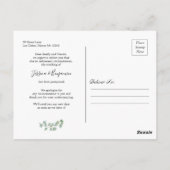 Carte Postale Eucalyptus Feuille Script Changement de date (Dos)