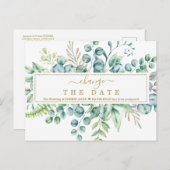 Carte Postale Eucalyptus Floral Feuille Mariage Modifier La Date (Devant / Derrière)