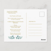 Carte Postale Eucalyptus Floral Feuille Mariage Modifier La Date (Dos)
