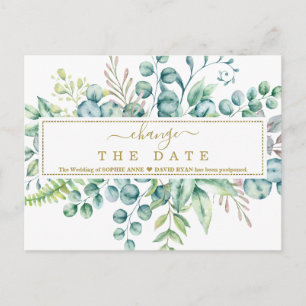 Carte Postale Eucalyptus Floral Feuille Mariage Modifier La Date