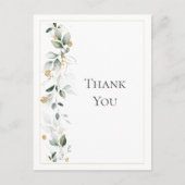 Carte Postale Eucalyptus Floral Merci Mariage or (Devant)
