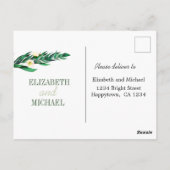Carte Postale Eucalyptus Foliage Blanc Elégant Mariage RSVP (Dos)