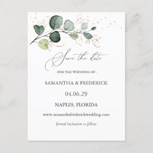 Carte Postale Eucalyptus Foliage Gold Feuilles Enregistrer la da