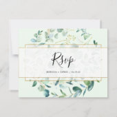 Carte postale Eucalyptus Géométrique Vert Rsvp (Dos)