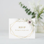 Carte postale Eucalyptus Gold Geometry Wedding RSV (Debout devant)