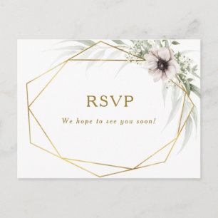 Carte postale Eucalyptus Gold Geometry Wedding RSV