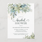 Carte Postale Eucalyptus Joli Script Bridal Douche Invitation (Devant)