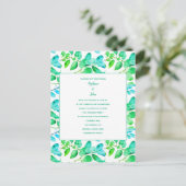 Carte Postale Eucalyptus Leaf Art Green Turquoise Dusty Blue Mar (Debout devant)