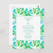 Carte Postale Eucalyptus Leaf Art Green Turquoise Dusty Blue Mar (Devant / Derrière)