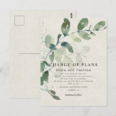 Carte Postale Eucalyptus Moderne Changement De Plans Faire-part (Devant / Derrière)