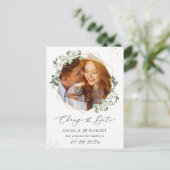 Carte Postale Eucalyptus Or Géométrique Photo Changement de Date (Debout devant)