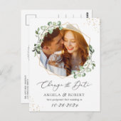 Carte Postale Eucalyptus Or Géométrique Photo Changement de Date (Devant / Derrière)