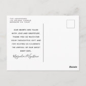 Carte Postale Eucalyptus Photo Merci bébé Faire-part (Dos)