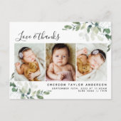 Carte Postale Eucalyptus Photo Merci bébé Faire-part (Devant)