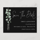 Carte Postale Eucalyptus QR Code Script Noir Enregistrer La Date (Devant)