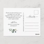 Carte Postale Eucalyptus Rose Roses Mariage Merci photo (Dos)