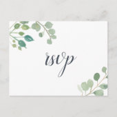 Carte postale Eucalyptus RSVP avec choix de repas (Devant)