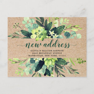 Carte Postale Eucalyptus Rustique Aquarelle Moteur Faire-part