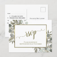 Eucalyptus rustique & Mariage de pin d'or RSVP