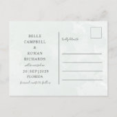 Carte Postale Eucalyptus rustique Sage vert Enregistrer la date (Dos)