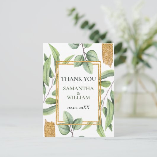 Carte Postale Eucalyptus rustique Verdure Mariage succulent (Debout devant)