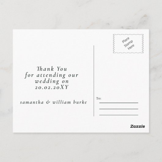 Carte Postale Eucalyptus rustique Verdure Mariage succulent (Dos)