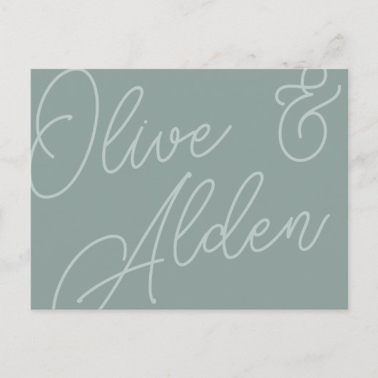 Carte Postale Eucalyptus | Script Watermark Meice Choice RSVP (Devant)