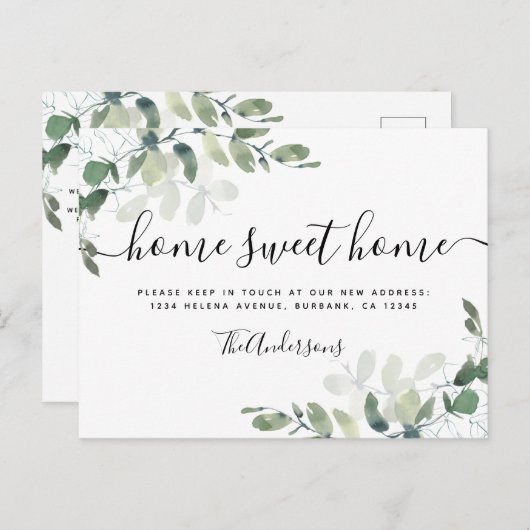 Carte Postale Eucalyptus verdure Faire-part en mouvement (Devant / Derrière)