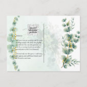 Carte Postale Eucalyptus Verdure Or MARIAGE QR CODE Moderne (Dos)