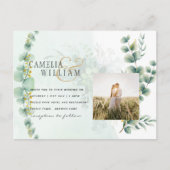 Carte Postale Eucalyptus Verdure Or MARIAGE QR CODE Moderne (Devant)