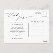 Carte Postale Eucalyptus Verdure Script Photo Mariage Merci (Dos)