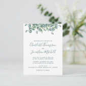 Carte Postale Eucalyptus vert Faire-part de mariage simple (Debout devant)