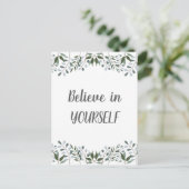 Carte Postale Eucalyptus Vert Floral Croyez En Vous-Même (Debout devant)