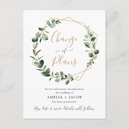 Carte Postale Eucalyptus Vert Géométrique Changement de plan (Devant)