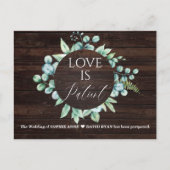 Carte Postale Eucalyptus Wreath Love Is Patient Mariage Update (Devant)