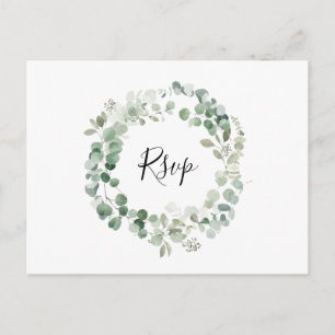 Carte postale Eucalyptus Wreath RSVP avec choix de