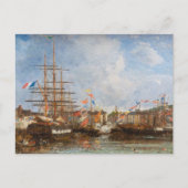 Carte Postale Eugene Boudin - Festival dans le port de Honfleur (Devant)