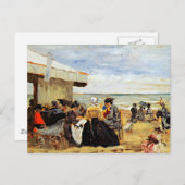 Carte Postale Eugene Boudin : Une Scène De Plage (Devant / Derrière)
